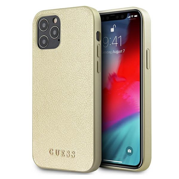 Guess Iridescent dėklas iPhone 12 Pro Max – auksinis