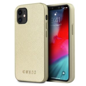 Guess Iridescent dėklas iPhone 12 mini – auksinis