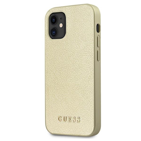 Guess Iridescent dėklas iPhone 12 mini – auksinis