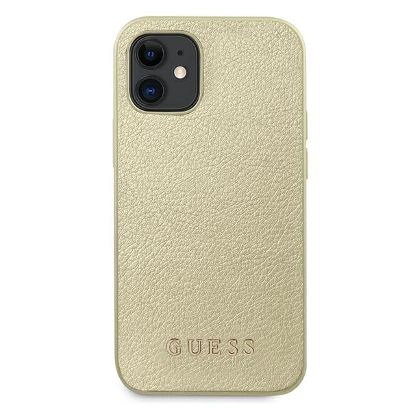 Guess Iridescent dėklas iPhone 12 mini – auksinis