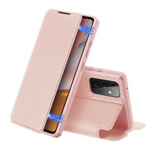 Dux Ducis Skin X atverčiamas dėklas Galaxy A72 – rožinis