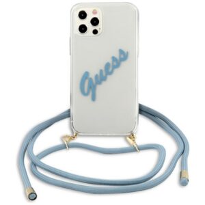 Guess Vintage dėklas iPhone 12 Pro Max – mėlynas