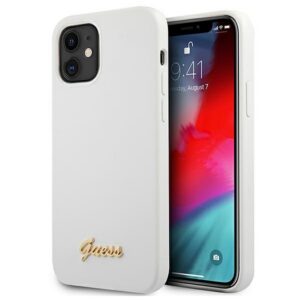 Guess silikoninis dėklas iPhone 12 mini – baltas