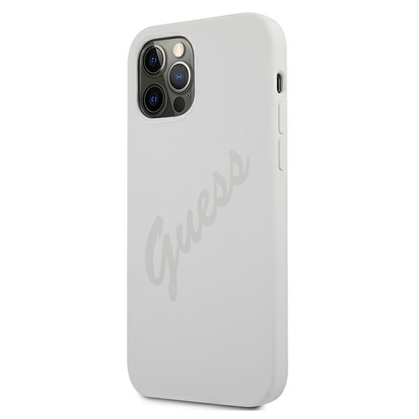 Guess silikoninis dėklas iPhone 12 Pro Max – kreminis