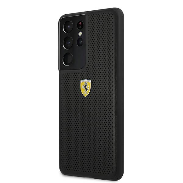 Ferrari On Track perforuotas dėklas Galaxy S21 Ultra – juodas