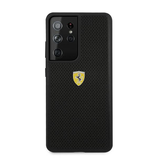 Ferrari On Track perforuotas dėklas Galaxy S21 Ultra – juodas