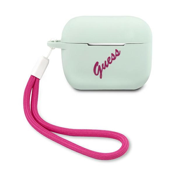 Guess silikoninis dėklas AirPods Pro – mėlyna/fuksija