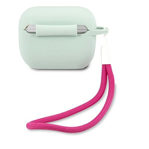 Guess silikoninis dėklas AirPods Pro – mėlyna/fuksija