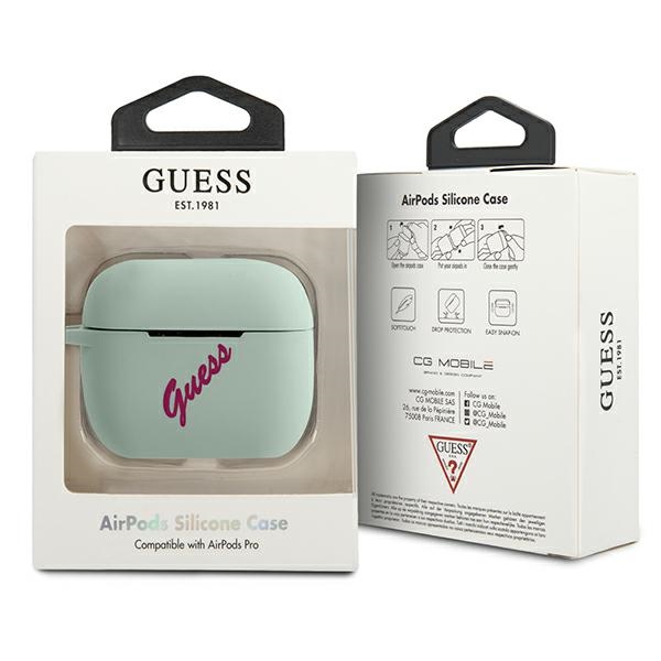 Guess silikoninis dėklas AirPods Pro – mėlyna/fuksija