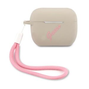 Guess silikoninis dėklas AirPods Pro – pilkai rožinis