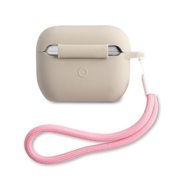 Guess silikoninis dėklas AirPods Pro – pilkai rožinis