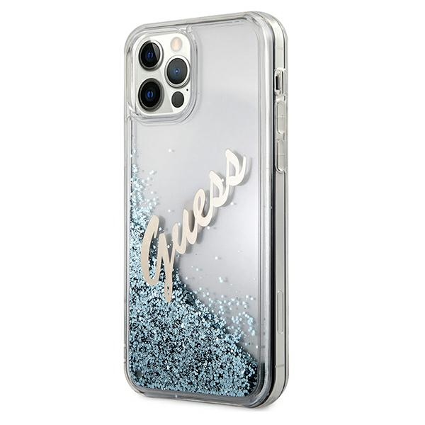 Guess skaidrus dėklas iPhone 12 Pro Max – mėlynas