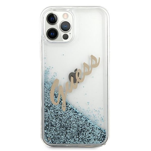 Guess skaidrus dėklas iPhone 12 Pro Max – mėlynas