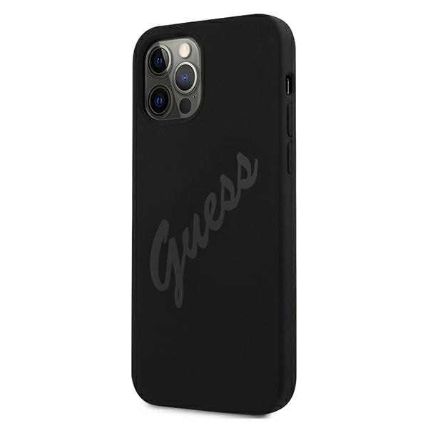 Guess silikoninis dėklas iPhone 12 Pro Max – juodas
