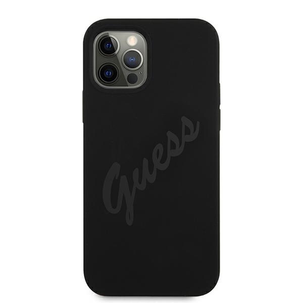 Guess silikoninis dėklas iPhone 12 Pro Max – juodas