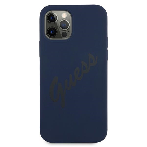 Guess silikoninis dėklas iPhone 12 Pro Max – mėlynas
