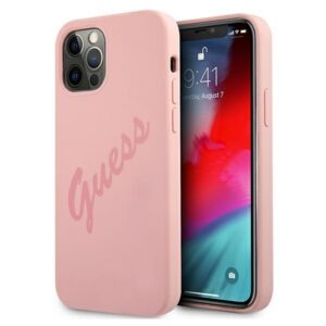 Guess silikoninis dėklas iPhone 12 Pro Max – rožinis
