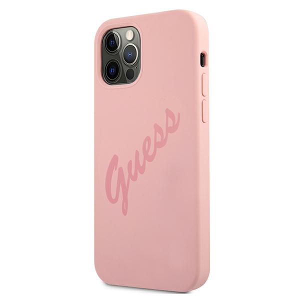 Guess silikoninis dėklas iPhone 12 Pro Max – rožinis