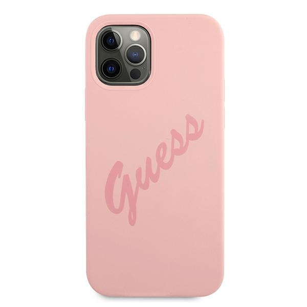 Guess silikoninis dėklas iPhone 12 Pro Max – rožinis