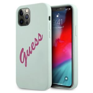 Guess silikoninis dėklas iPhone 12/12 Pro – fuksija/mėlyna