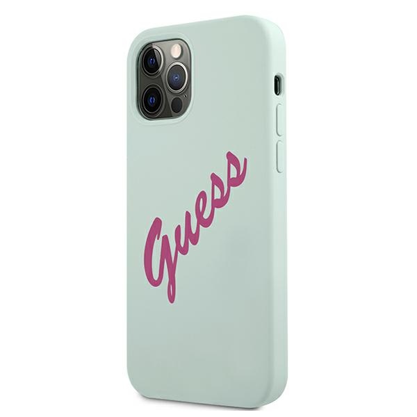 Guess silikoninis dėklas iPhone 12/12 Pro – fuksija/mėlyna