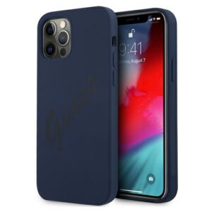 Guess silikoninis dėklas iPhone 12/12 Pro – mėlynas