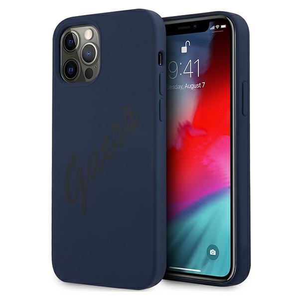 Guess silikoninis dėklas iPhone 12/12 Pro – mėlynas