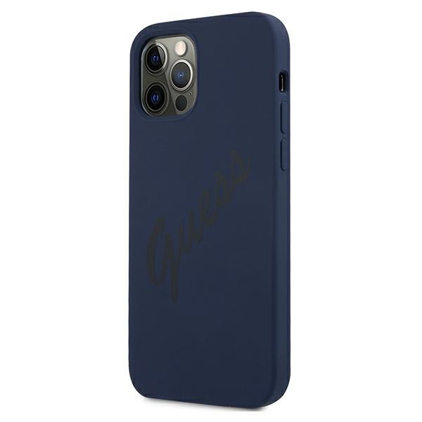Guess silikoninis dėklas iPhone 12/12 Pro – mėlynas