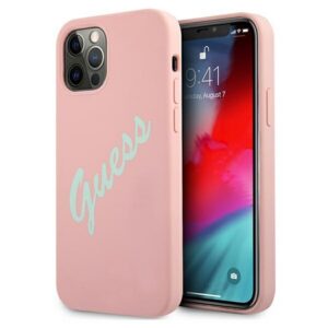 Guess silikoninis dėklas iPhone 12/12 Pro – rožinė/žalia