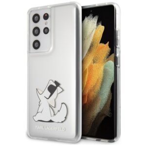 Karl Lagerfeld Choupette Fun dėklas Galaxy S21 Ultra – skaidrus