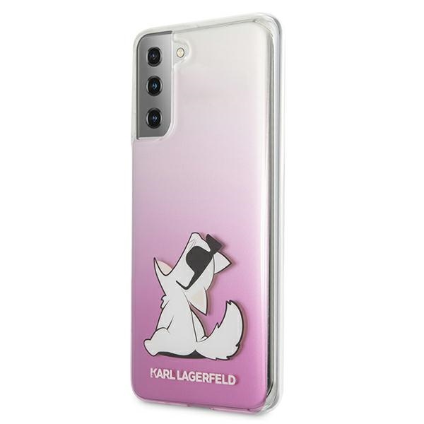 Karl Lagerfeld Choupette Fun dėklas Samsung Galaxy S21+ – rožinis
