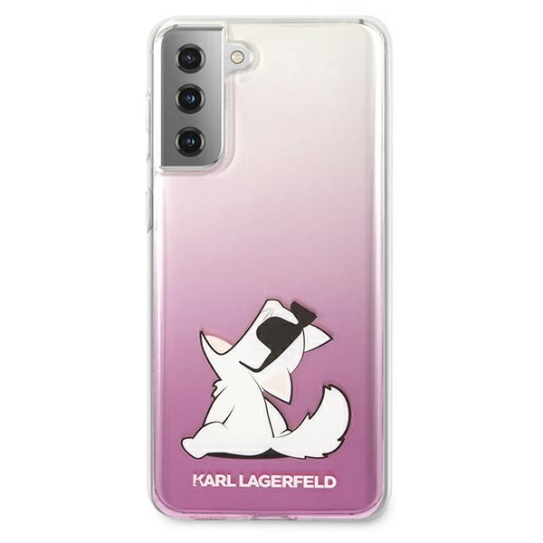 Karl Lagerfeld Choupette Fun dėklas Samsung Galaxy S21+ – rožinis