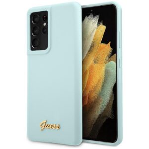Guess silikoninis dėklas Galaxy S21 Ultra – mėlynas