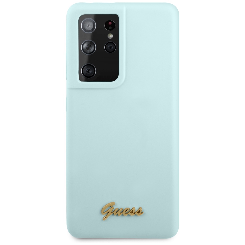 Guess silikoninis dėklas Galaxy S21 Ultra – mėlynas