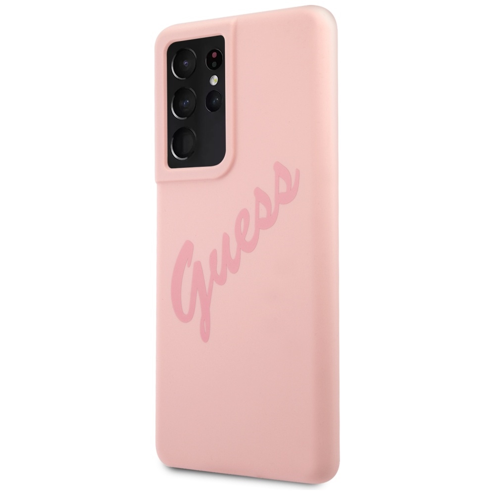 Guess silikoninis dėklas Galaxy S21 Ultra – rožinis