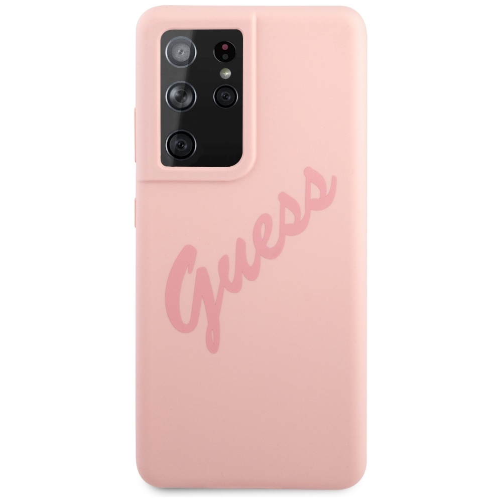 Guess silikoninis dėklas Galaxy S21 Ultra – rožinis