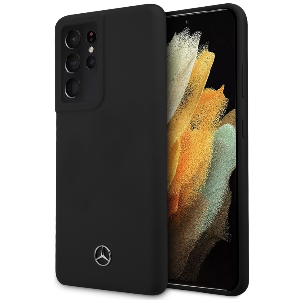 Mercedes-Benz silikoninis dėklas Galaxy S21 Ultra – juodas