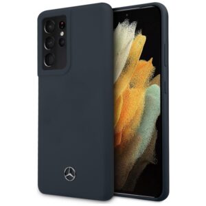 Mercedes-Benz silikoninis dėklas Galaxy S21 Ultra – mėlynas