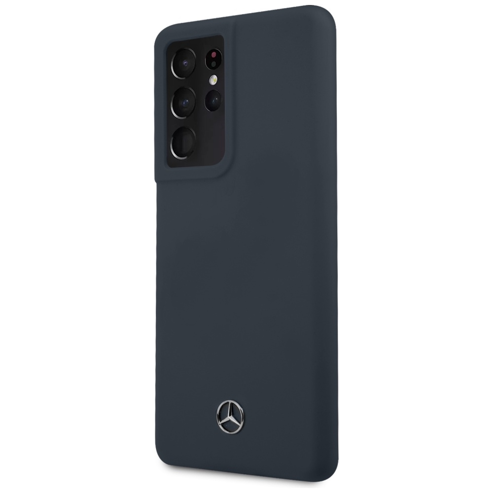 Mercedes-Benz silikoninis dėklas Galaxy S21 Ultra – mėlynas