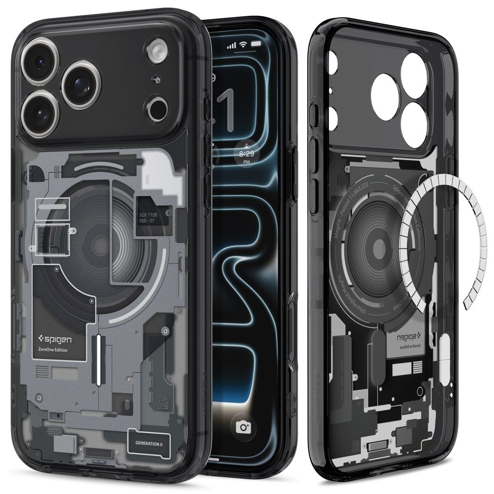 Dėklas Spigen Ultra Hybrid MagSafe iPhone 17 Pro Max / 18 Pro Max Zero One, juodas
