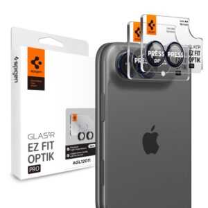 Kameros apsauginis stiklas Spigen Optik Pro Glas.tR EZ Fit iPhone Duo, 2 vnt., tamsiai mėlynas