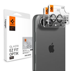 Kameros apsauginis stiklas Spigen Optik Pro Glas.tR EZ Fit iPhone Duo, 2 vnt., baltas