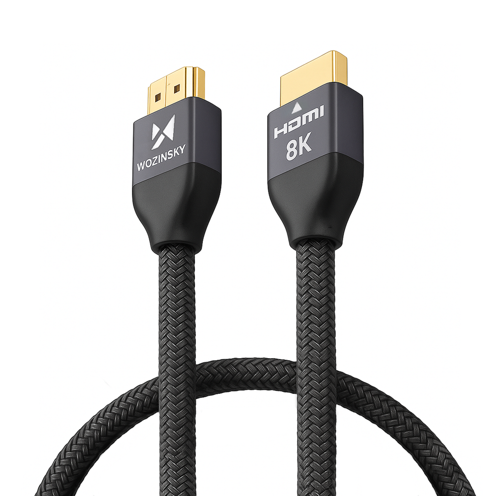 Wozinsky HDMI 2.1 laidas 8K 60 Hz 48 Gbps / 4K 120 Hz / 2K 144 Hz 1 m sidabrinis (WHDMI-10)