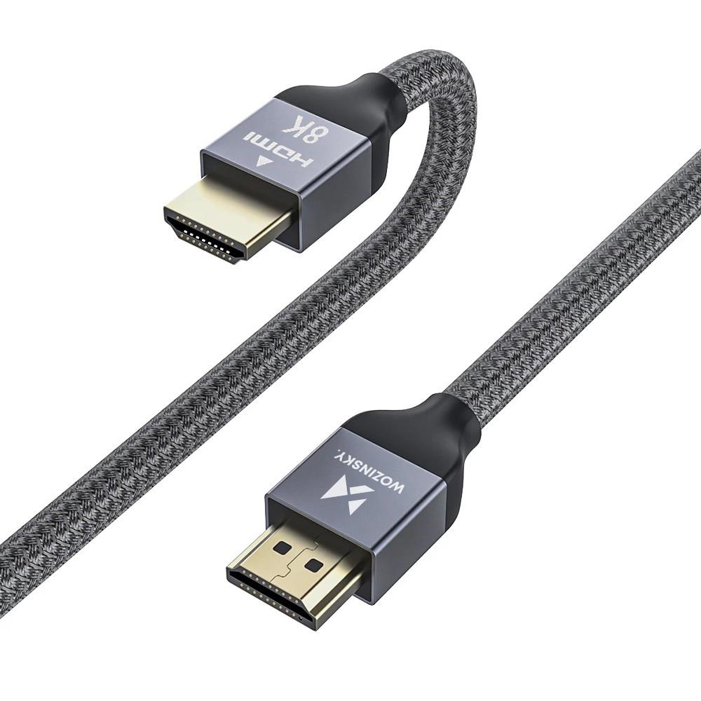 Wozinsky HDMI 2.1 laidas 8K 60 Hz 48 Gbps / 4K 120 Hz / 2K 144 Hz 2 m sidabrinis (WHDMI-20)