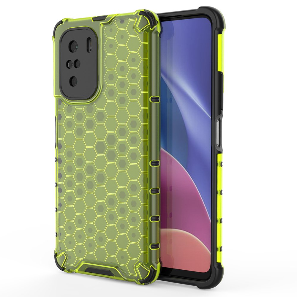 Apsauginis korio rašto dėklas Xiaomi Redmi K40 / Poco F3 – žalias