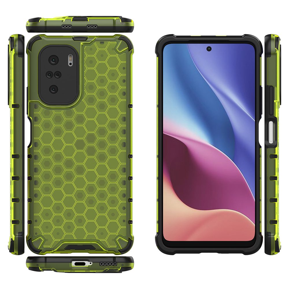 Apsauginis korio rašto dėklas Xiaomi Redmi K40 / Poco F3 – žalias