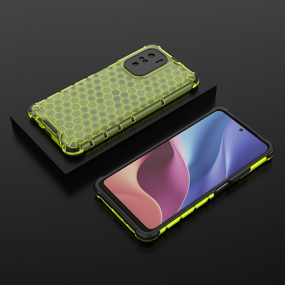 Apsauginis korio rašto dėklas Xiaomi Redmi K40 / Poco F3 – žalias