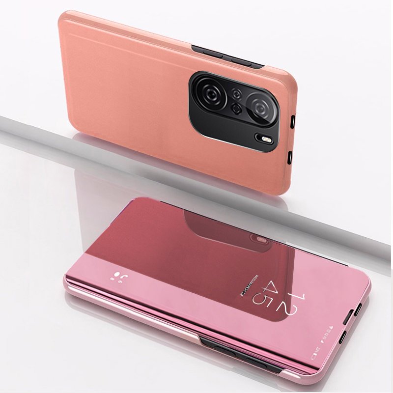 Clear View dėklas Xiaomi Redmi K40/Poco F3 – rožinis