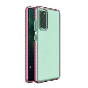 Skaidrus TPU dėklas Samsung Galaxy A02s – tamsiai rožinis