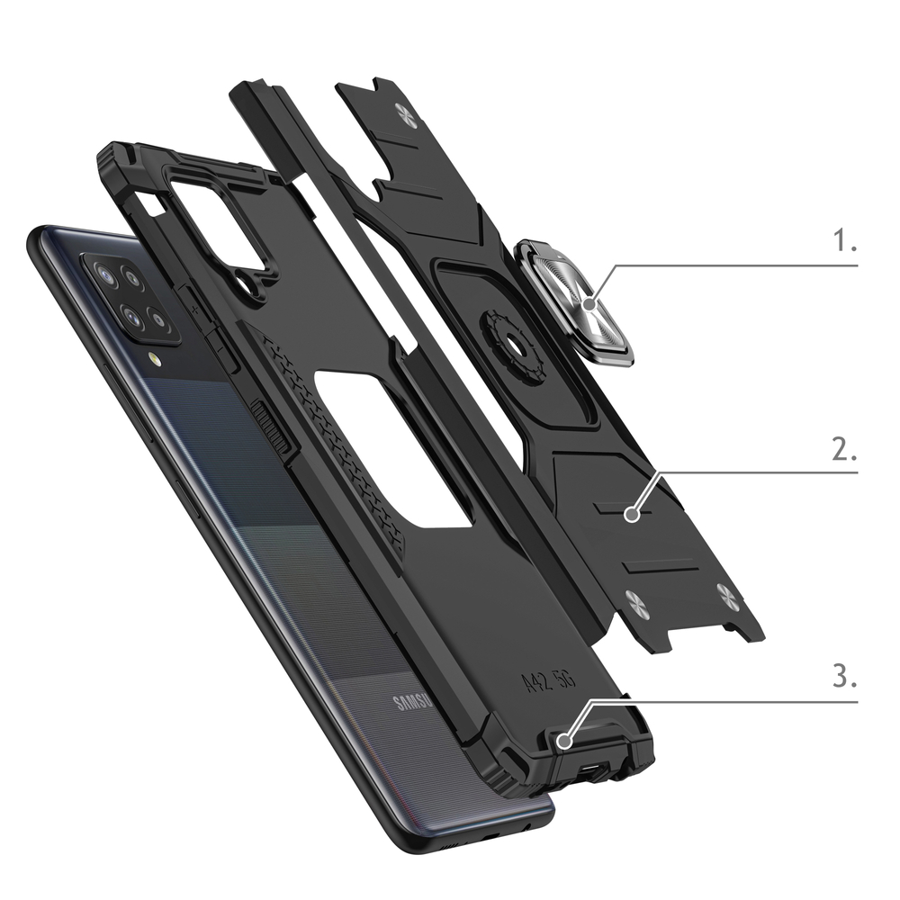 Wozinsky Ring Armor dėklas Samsung Galaxy A42 5G – rožinis